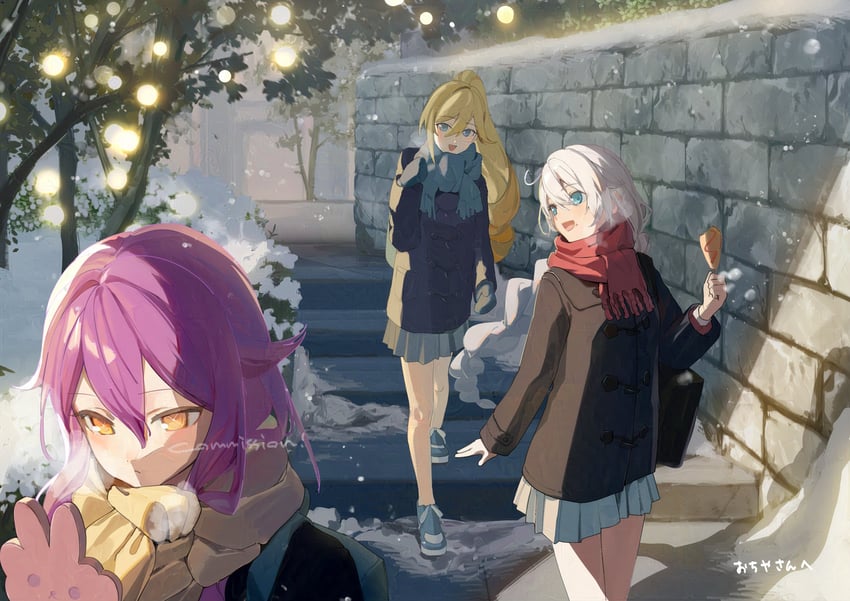 kiana kaslana, durandal, and sirin (honkai and 1 more) drawn by roena