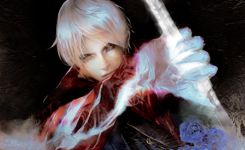 nero (devil may cry and 1 more) drawn by momokulala