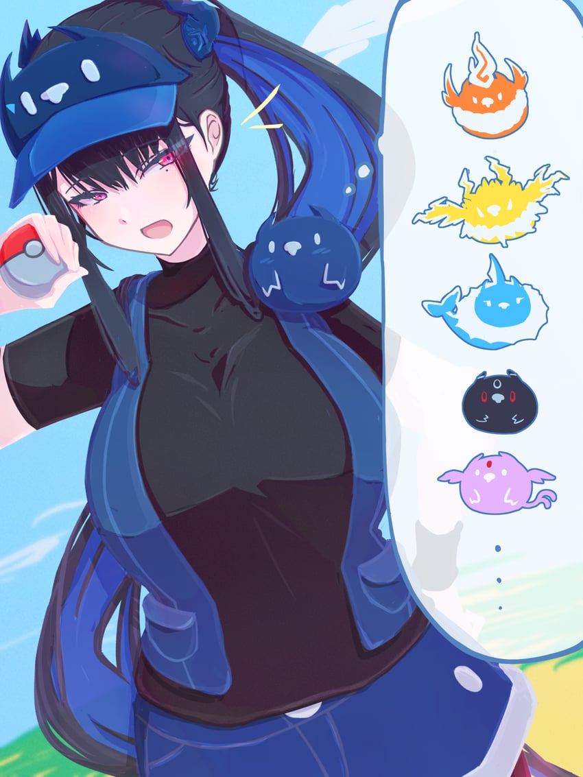 nerissa ravencroft and jailbird (pokemon and 2 more) drawn by qwq_oekaki