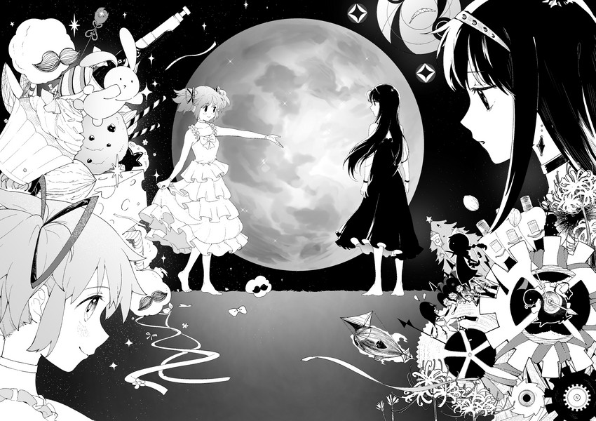 akemi homura and kaname madoka (mahou shoujo madoka magica and 1 more) drawn by muhan1234567