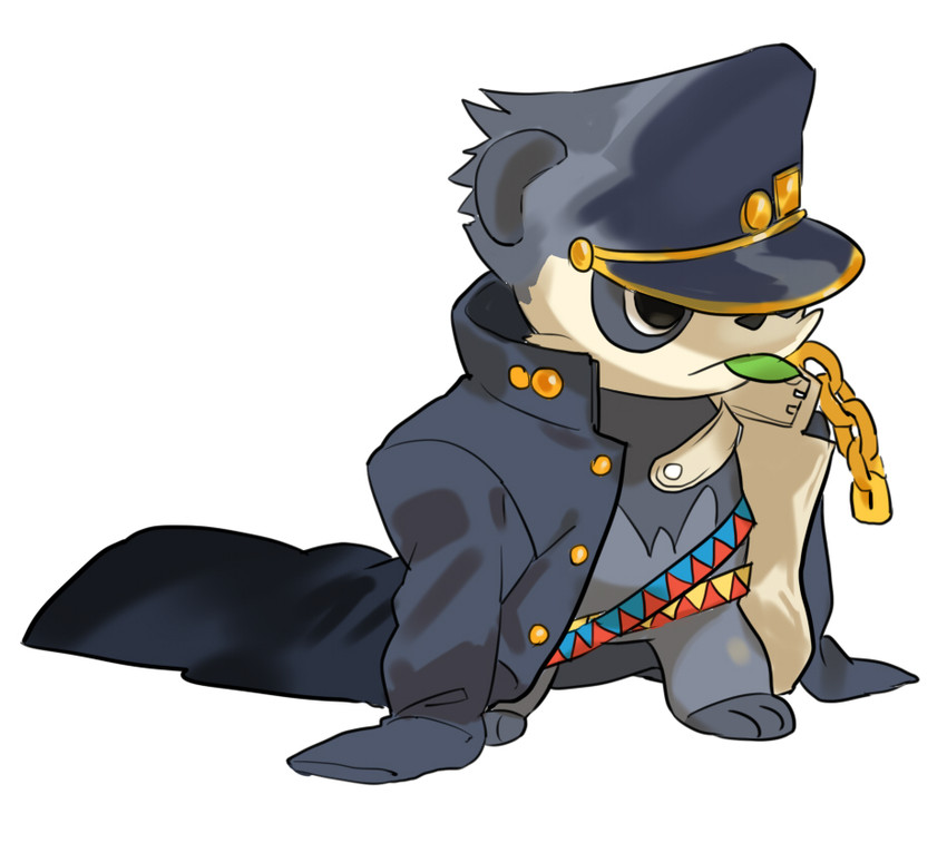 kujo jotaro and pancham (pokemon and 2 more) drawn by darehound