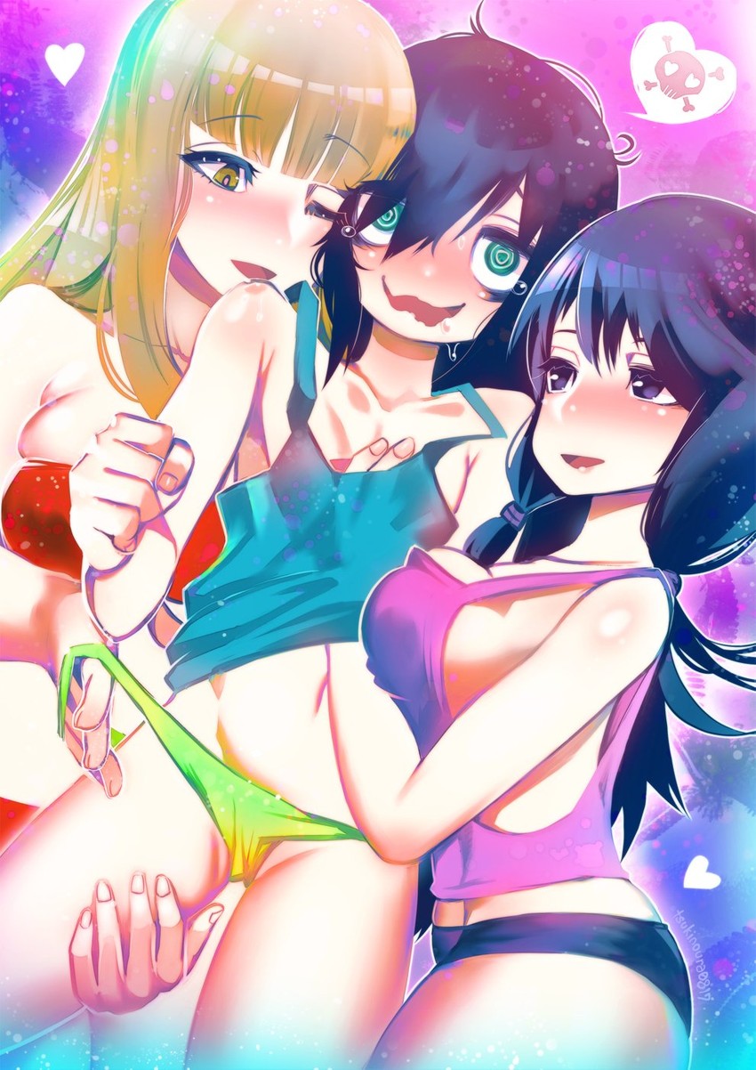 kuroki tomoko, tamura yuri, and katou asuka (watashi ga motenai no wa dou kangaetemo omaera ga warui!) drawn by hakkasame