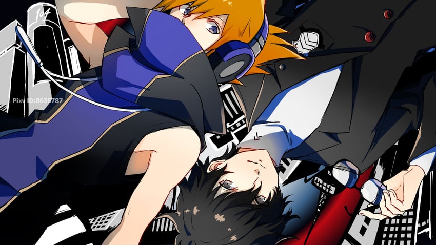amamiya ren and sakuraba neku (persona and 2 more) drawn by eme_(204)