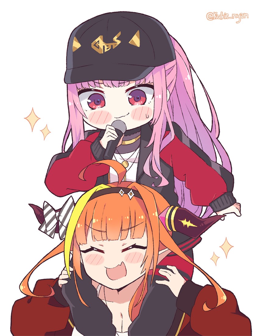 mori calliope and kiryu coco (hololive and 1 more) drawn by kukie-nyan