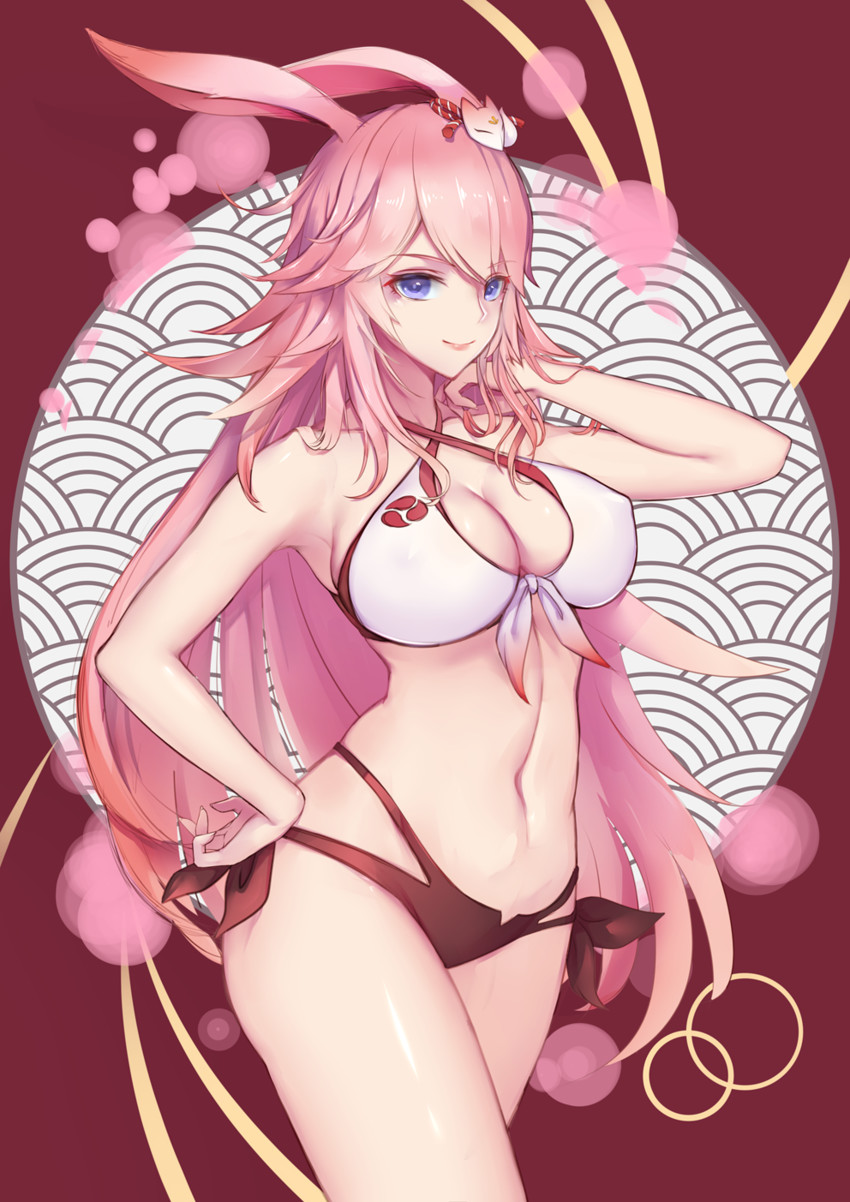 yae sakura (honkai and 2 more) drawn by liu_lan