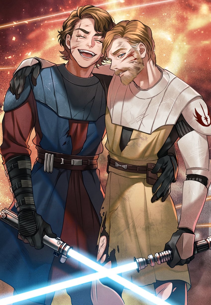 obi-wan kenobi and anakin skywalker (star wars and 1 more) drawn by pensan