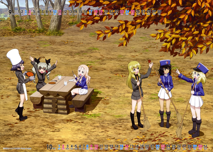 anchovy, andou, pepperoni, oshida, marie, and 1 more (girls und panzer)