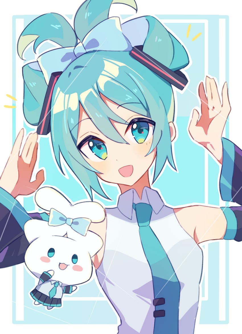 hatsune miku, cinnamoroll, and cinnamiku (vocaloid and 2 more) drawn by fukami_dor