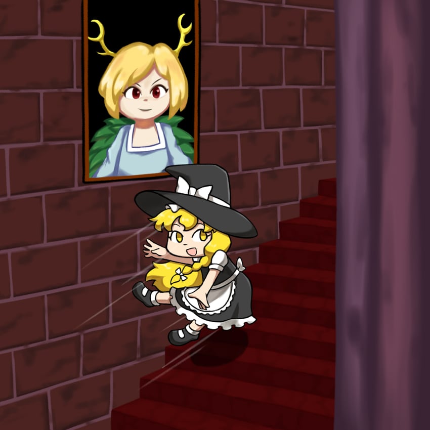 kirisame marisa and kicchou yachie (touhou and 2 more) drawn by edgycat