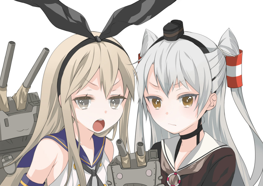 shimakaze, amatsukaze, rensouhou-chan, and rensouhou-kun (kantai collection) drawn by ryunxryun
