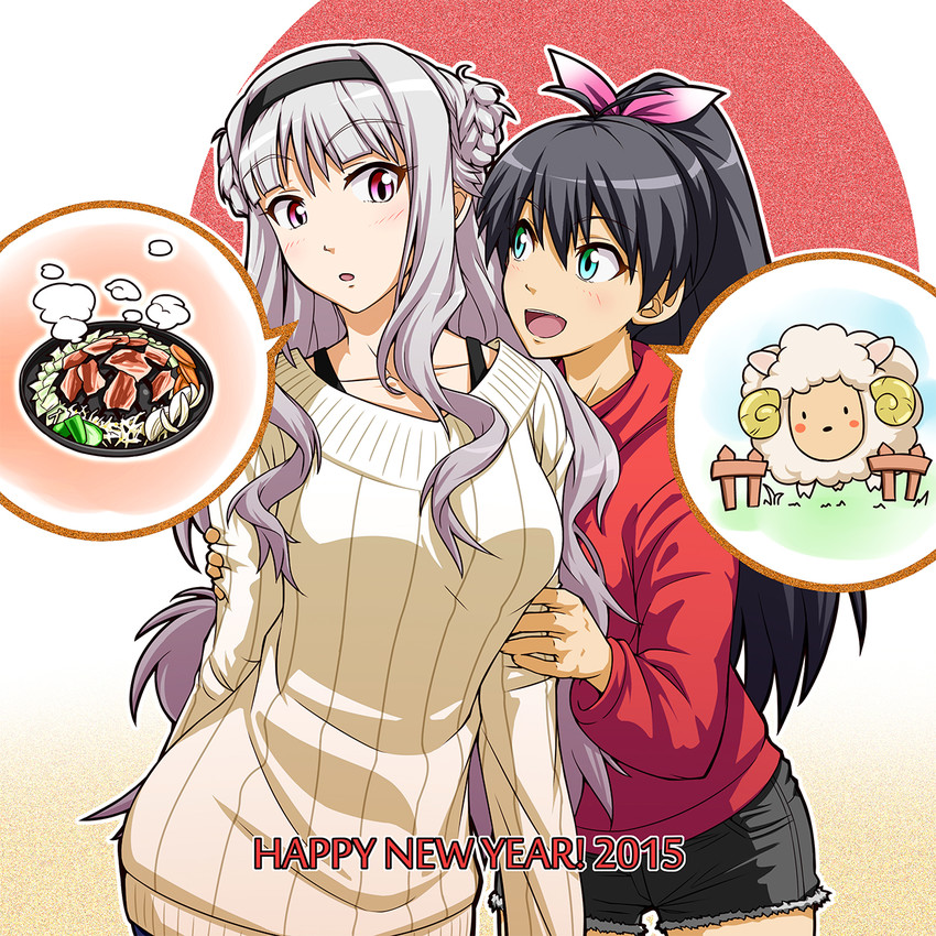 shijou takane and ganaha hibiki (idolmaster) drawn by doku_hebi