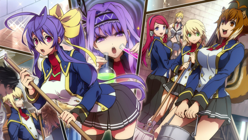makoto nanaya, noel vermillion, jin kisaragi, mai natsume, tsubaki yayoi, and 4 more (blazblue and 2 more) drawn by sumeshi_(ambivalince)