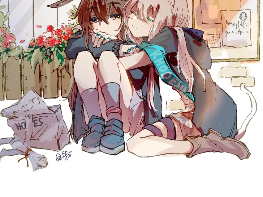 amiya and rosmontis (arknights) drawn by e-fa-dorn