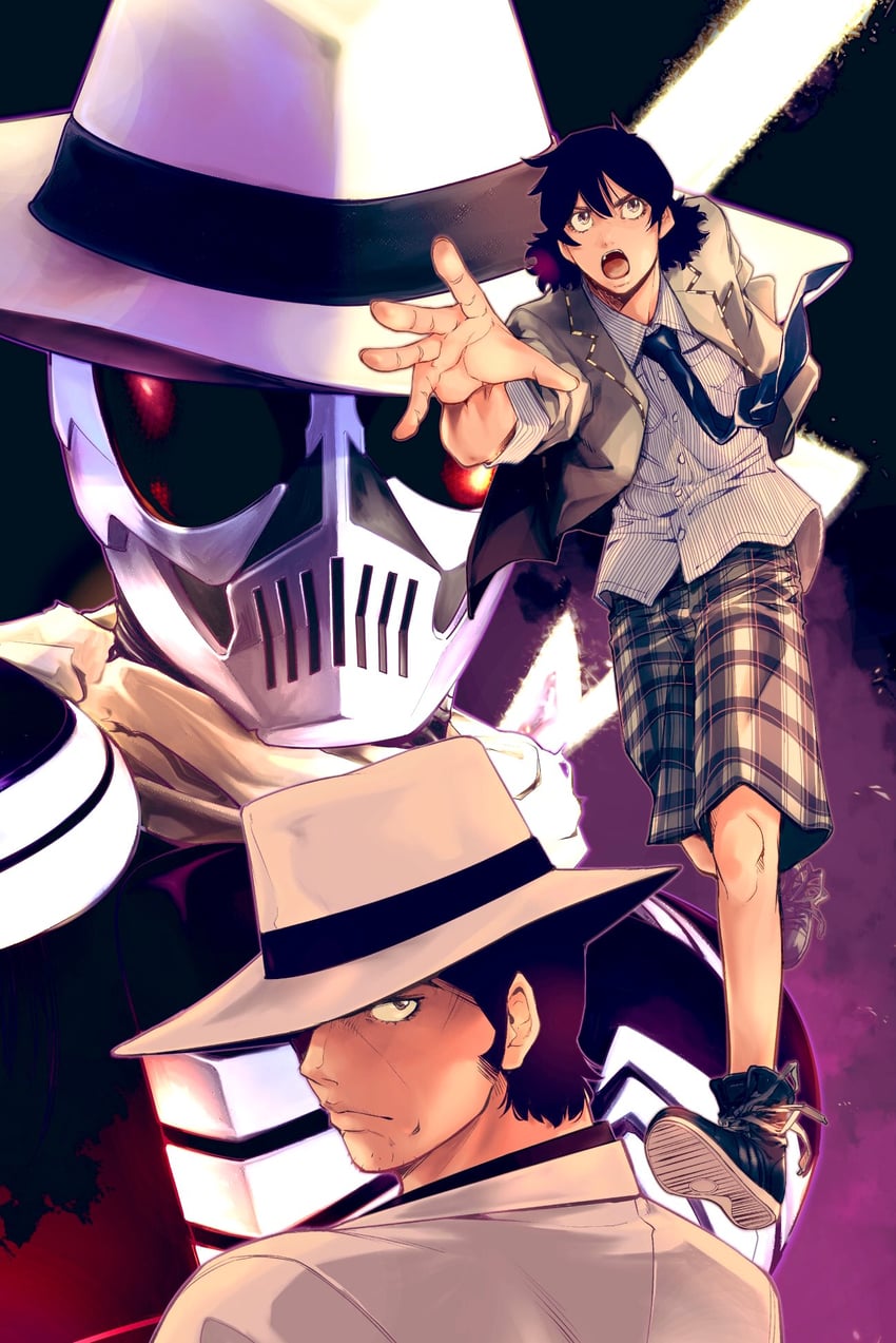 hidari shoutarou, kamen rider skull, and narumi sokichi (kamen rider and 2 more) drawn by sato_masaki_(masayakofu)
