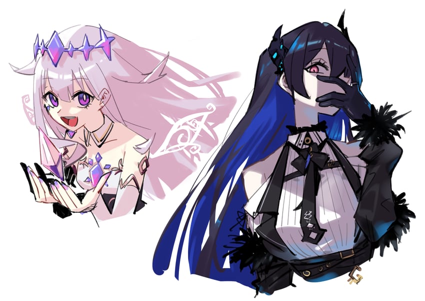 nerissa ravencroft and koseki bijou (hololive and 1 more) drawn by adarin