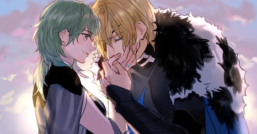 dimitri alexandre blaiddyd and female byleth (fire emblem and 1 more) drawn by tang_xinzi