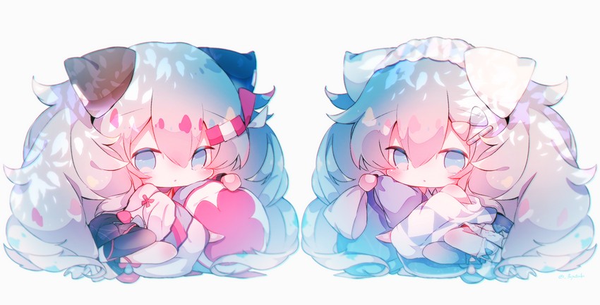 hatsune miku and magical mirai miku (vocaloid and 1 more) drawn by fuyuzuki_gato