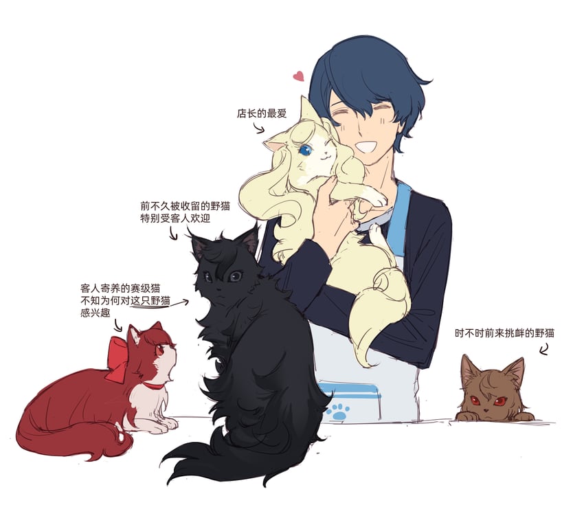 amamiya ren, takamaki anne, yoshizawa kasumi, akechi gorou, and morgana (persona and 2 more) drawn by tsubsa_syaoin