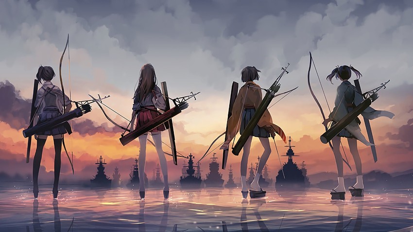 kaga, akagi, souryuu, and hiryuu (kantai collection) drawn by nuriko-kun