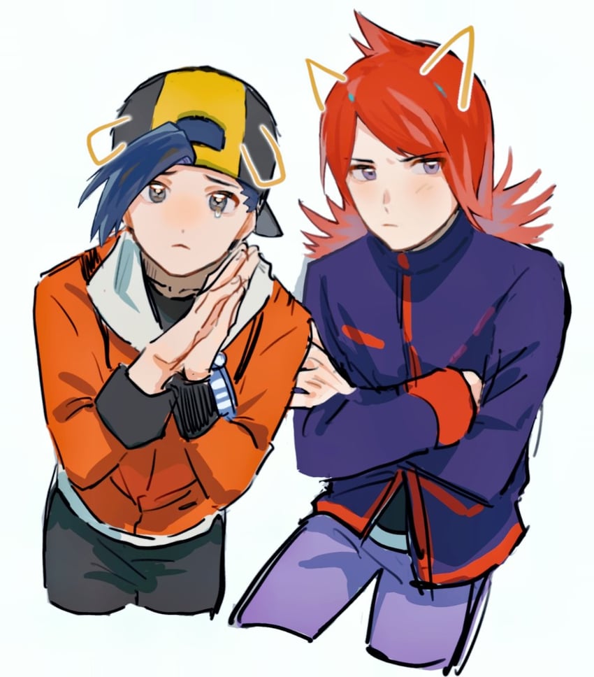 ethan and silver (pokemon and 1 more) drawn by shiki_(south4pole)