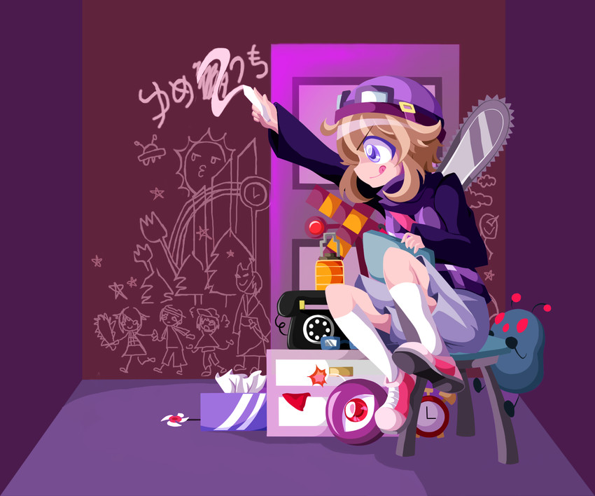 urotsuki, aojiru, yukata, gakuran-kun, and smile-san (yume 2kki) drawn by gaida