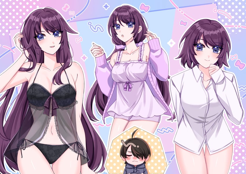 senjougahara hitagi and araragi koyomi (monogatari) drawn by jmfz5558
