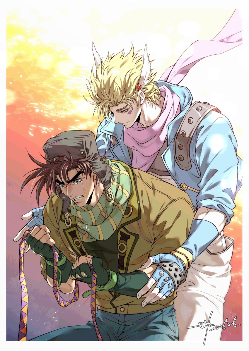 joseph joestar and caesar anthonio zeppeli (jojo no kimyou na bouken and 1 more) drawn by sashiyu