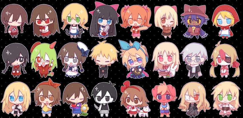 omori, frisk, atou haruki, madotsuki, ib, and 20 more (saibou shinkyoku and 24 more) drawn by tsz_ju2mao1