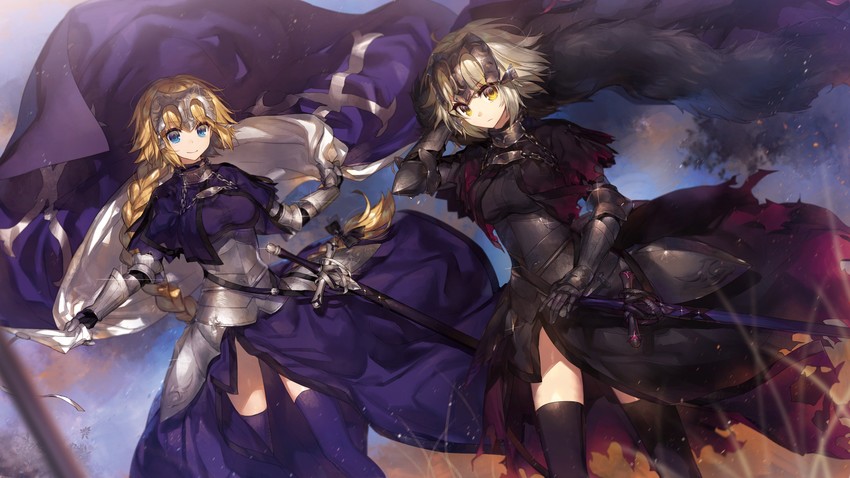 jeanne d'arc and jeanne d'arc alter (fate and 1 more) drawn by chocoan