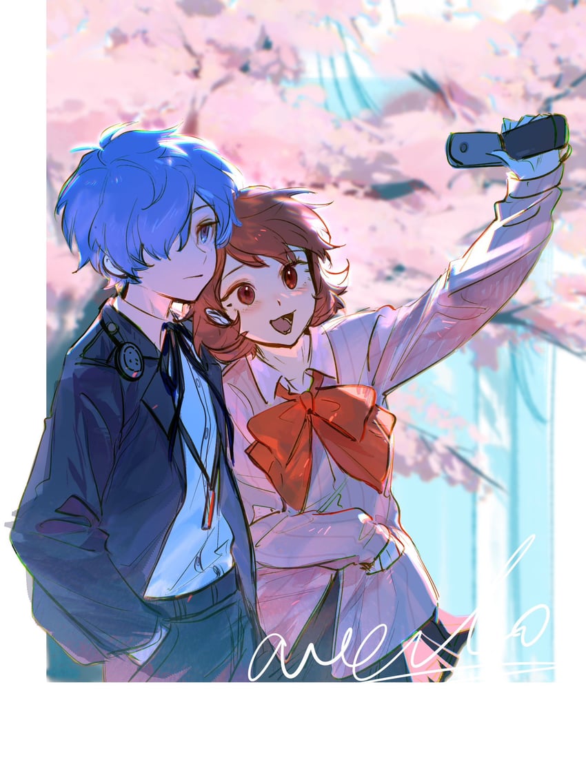 yuuki makoto and takeba yukari (persona and 1 more) drawn by rrrrrrrrrrrou1