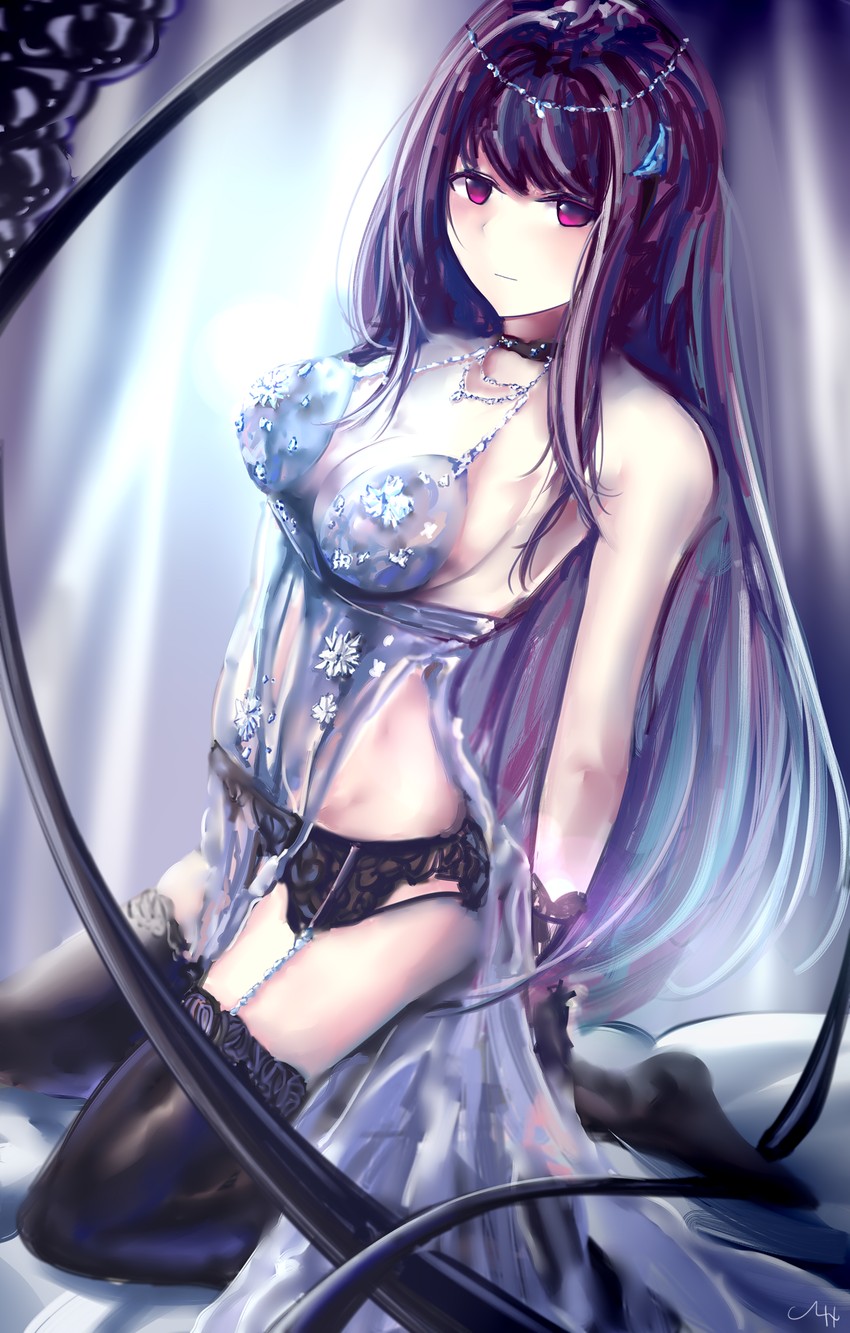 artoria pendragon and scathach (fate and 1 more) drawn by chyt