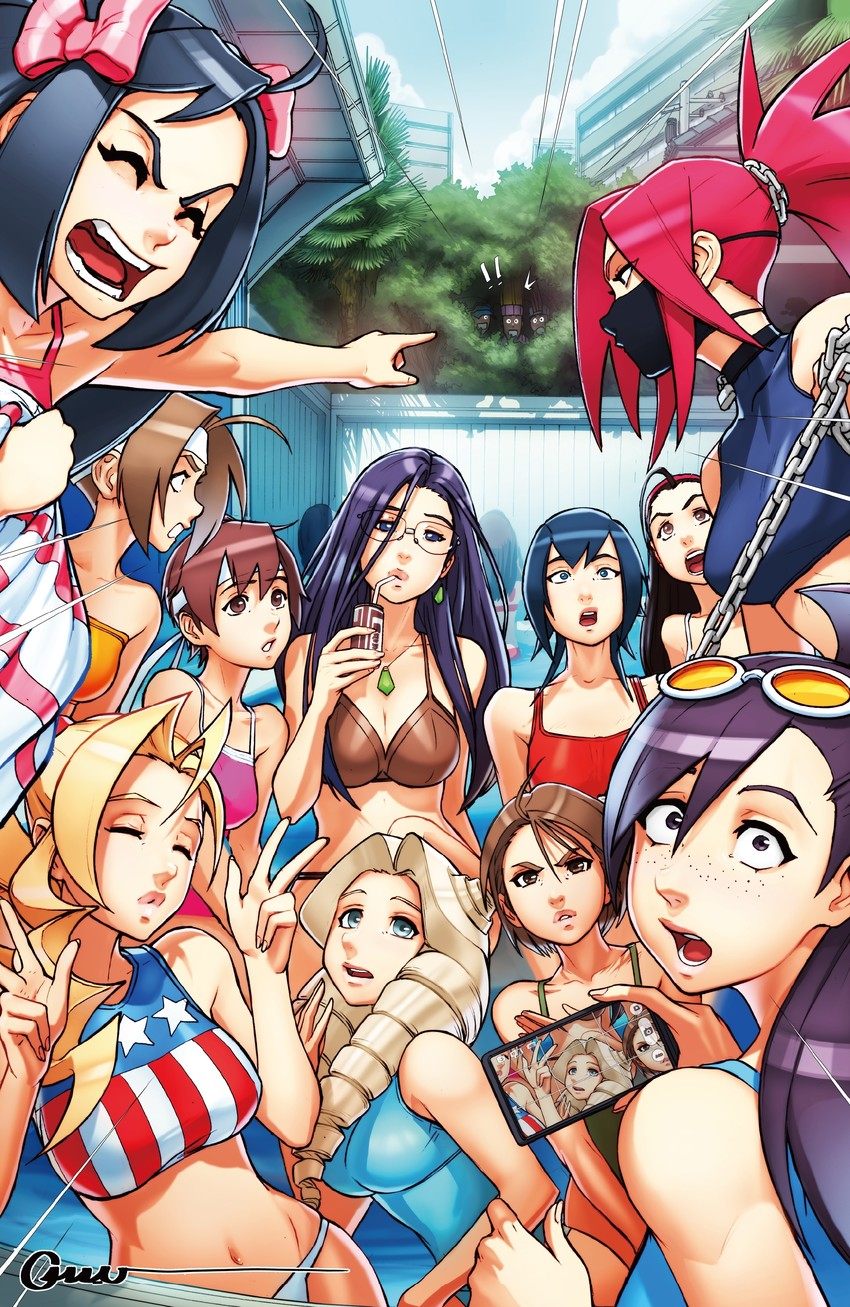 kasugano sakura, kazama akira, wakaba hinata, minazuki kyouko, tiffany lords, and 9 more (street fighter and 3 more) drawn by omar_dogan
