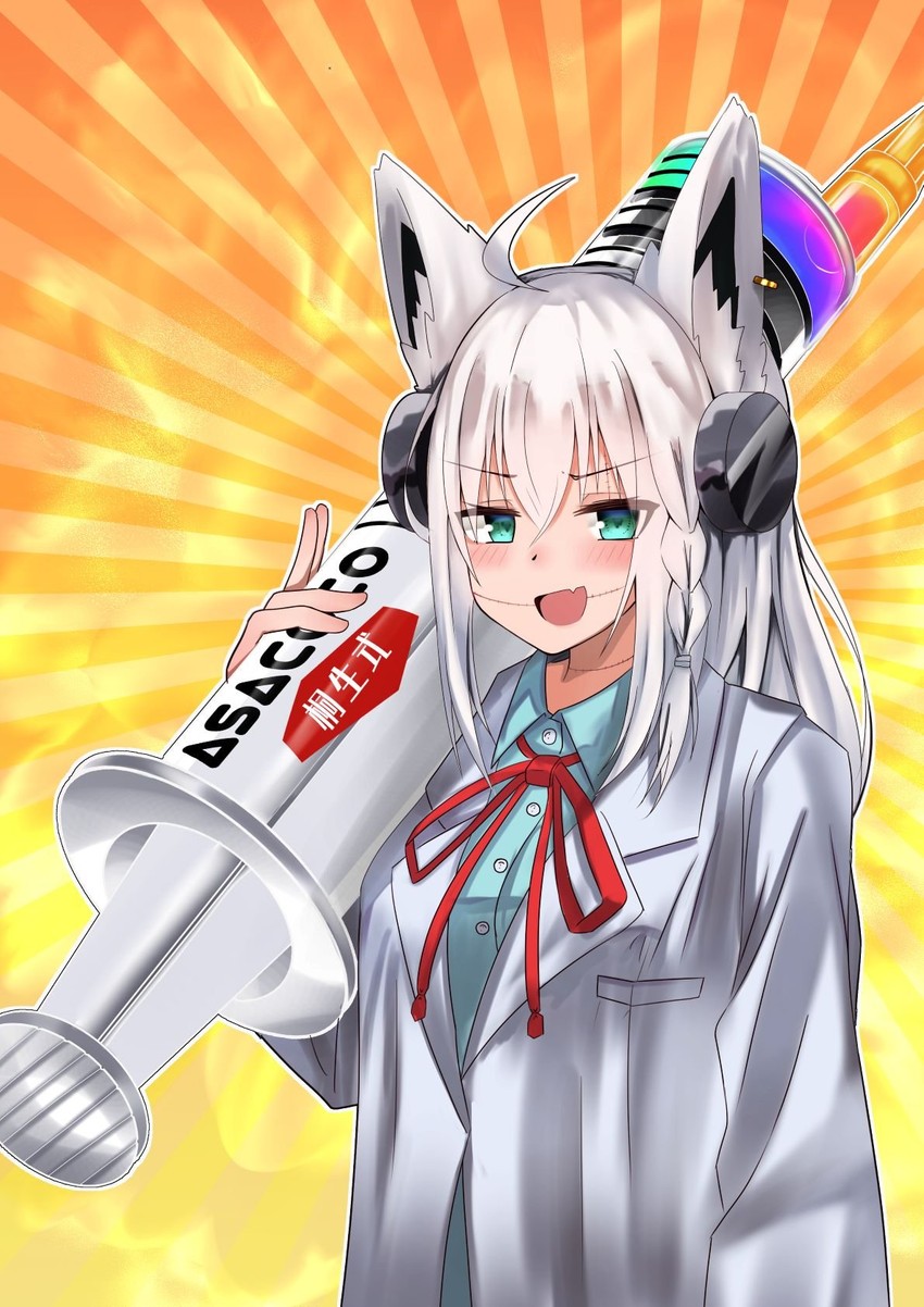 shirakami fubuki and madaraki fran (hololive and 1 more) drawn by micon