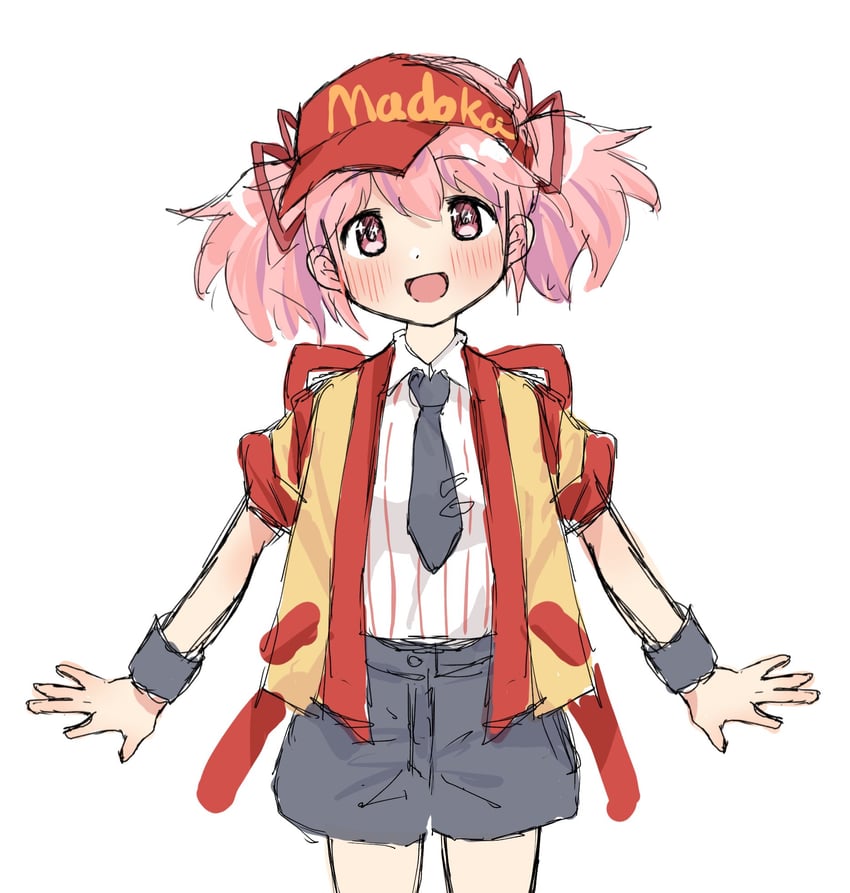 kaname madoka and imadake dabuchi tabemi (mahou shoujo madoka magica and 1 more) drawn by ukag_mdmg
