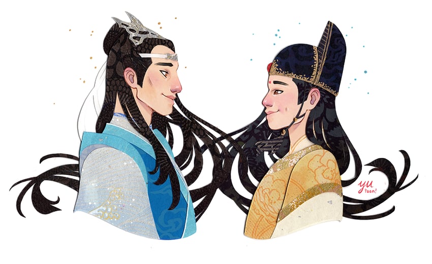 lan xichen and jin guangyao (modao zushi) drawn by yutaan