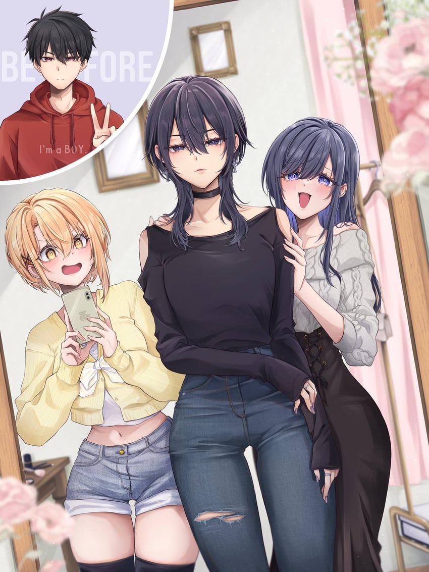 onee-san and childhood friend-chan (original) drawn by pensis_x