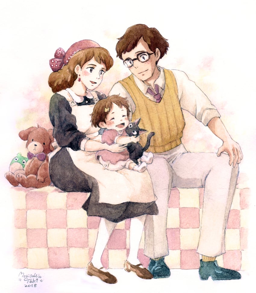 kiki, jiji, kokiri, and okino (majo no takkyuubin) drawn by morisawa_taki