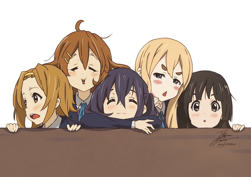 akiyama mio, nakano azusa, hirasawa yui, tainaka ritsu, and kotobuki tsumugi (k-on!) drawn by fadingz