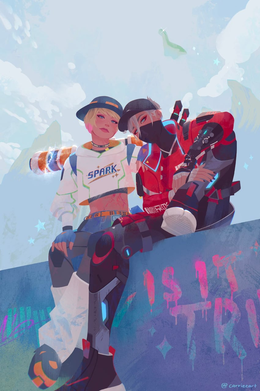 wattson, wraith, street smart wraith, and static trainers wattson (apex legends) drawn by carrieeart