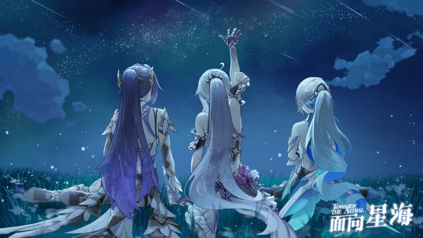 kiana kaslana, raiden mei, and bronya zaychik (honkai and 1 more) drawn by bu_zhengjing_de_xiao_xingxing