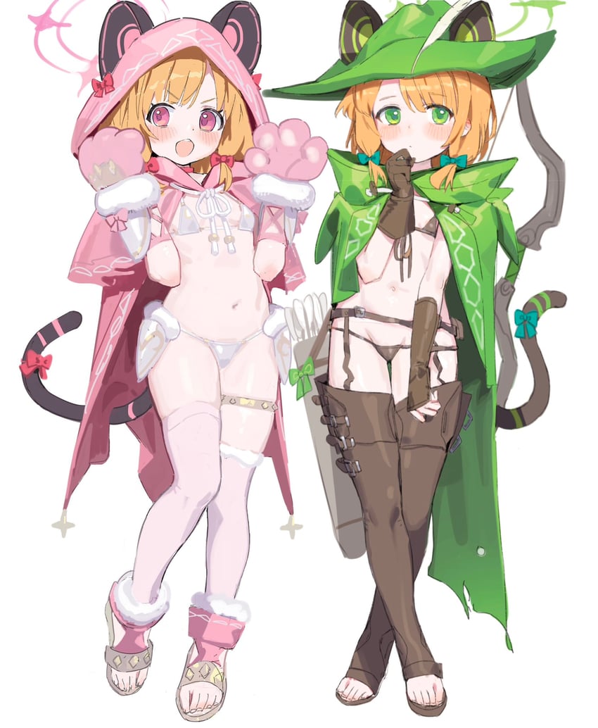 momoi and midori (blue archive) drawn by nemo_(leafnight)