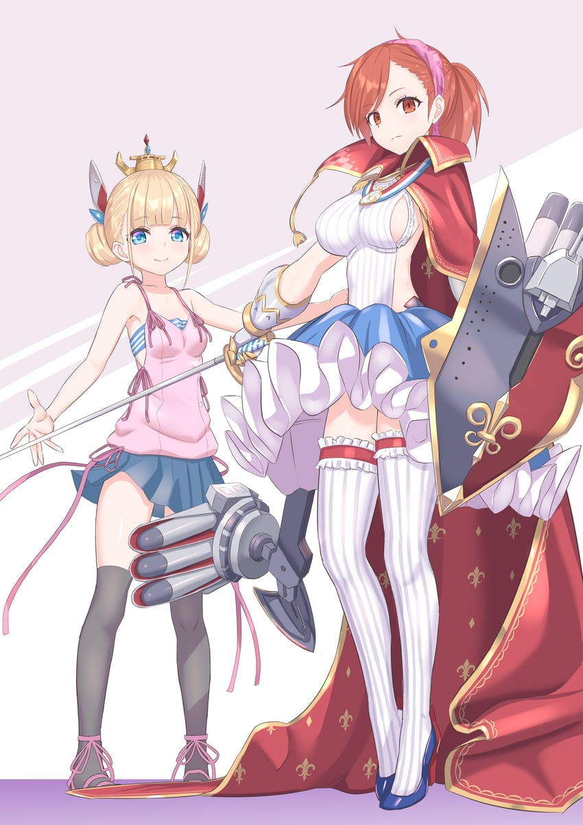 tanigawa yuzu and le triomphant (azur lane and 2 more) drawn by kawosu_shikou