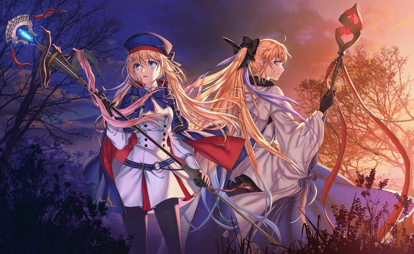 artoria pendragon, artoria caster, and aesc (fate and 1 more) drawn by parnasso