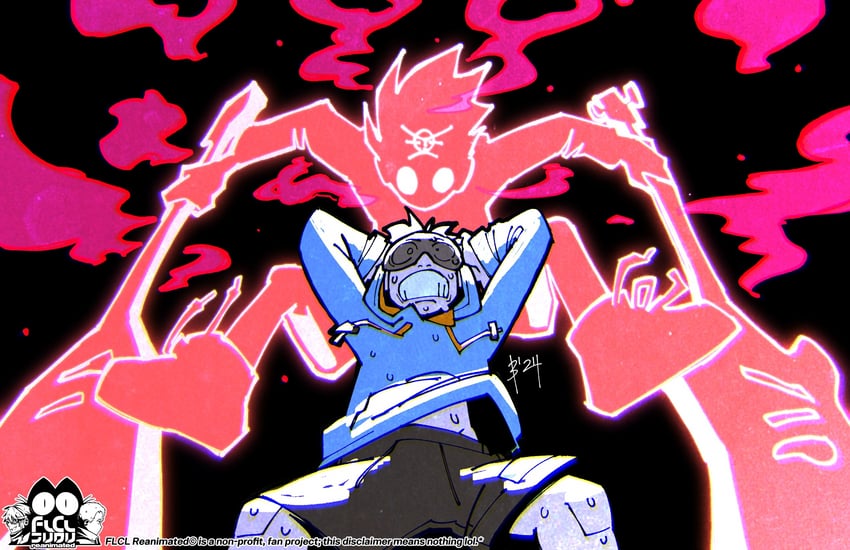 nandaba naota and atomsk (flcl and 1 more) drawn by sheepslaps