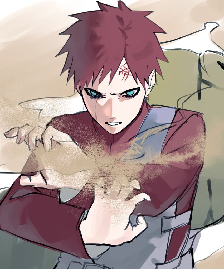 gaara (naruto and 1 more) drawn by eroero_tyaduke