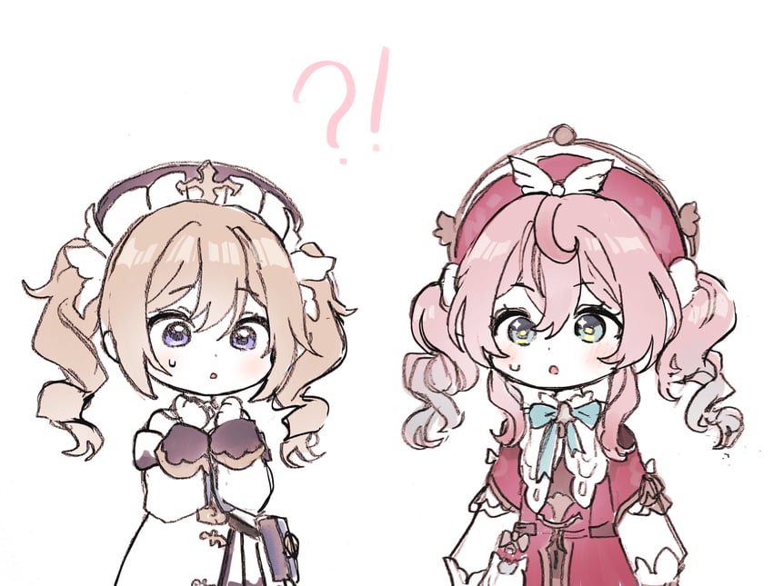 barbara and hyacine (genshin impact and 3 more) drawn by 5rwpvc