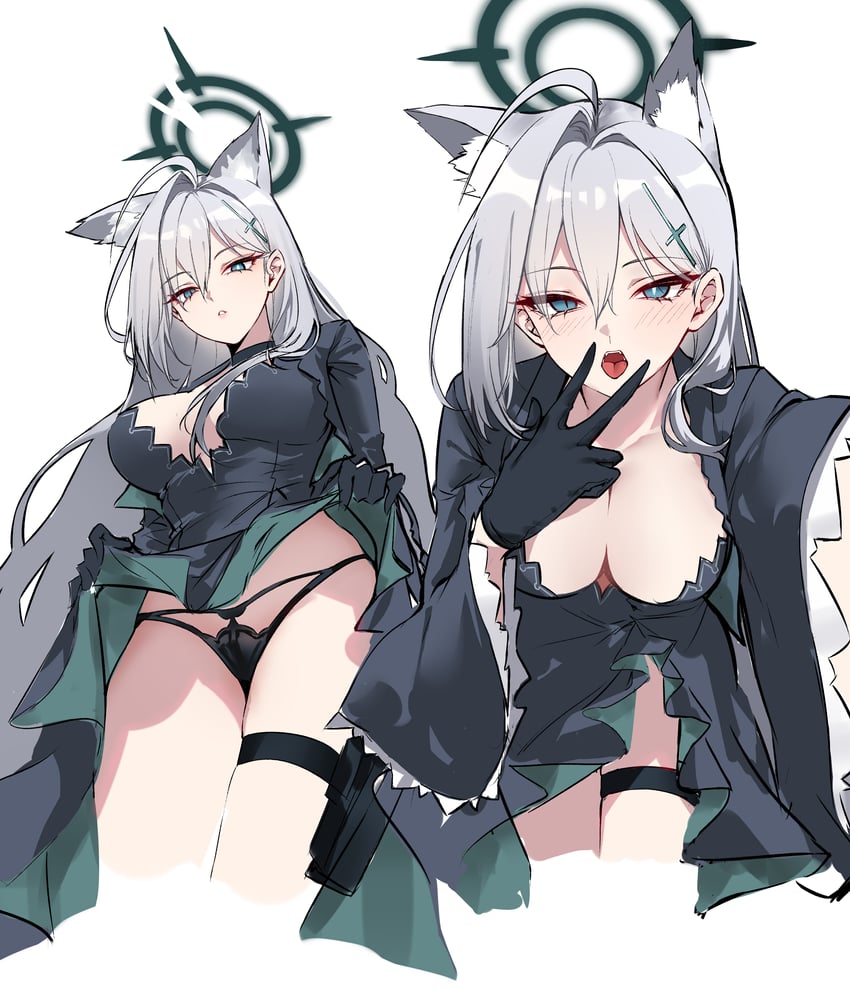shiroko and shiroko terror (blue archive) drawn by shigure_s