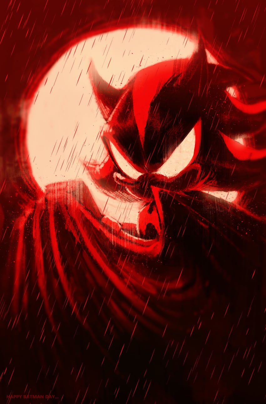 shadow the hedgehog and batman (sonic and 3 more) drawn by codetrillogy
