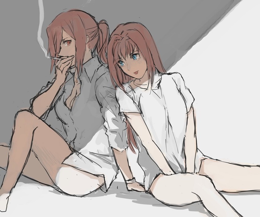 aozaki aoko and aozaki touko (tsukihime and 2 more) drawn by lsunl