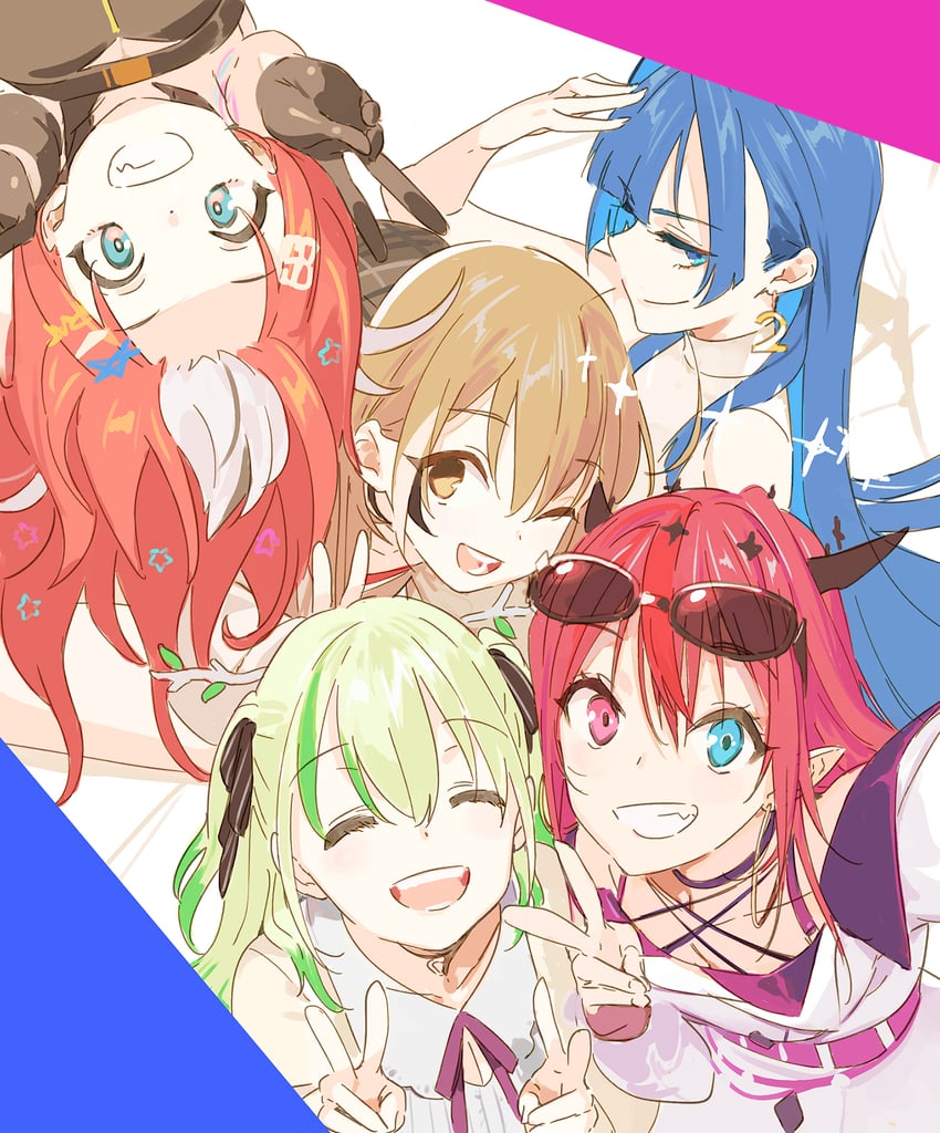 ouro kronii, nanashi mumei, hakos baelz, ceres fauna, and irys (hololive and 1 more) drawn by pako_(pakosun)